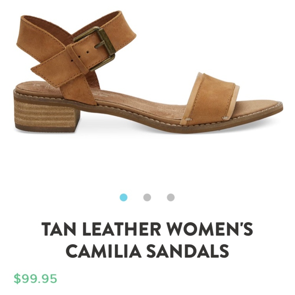 TOMS Leather Camila Sandals (Size 11)